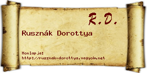 Rusznák Dorottya névjegykártya